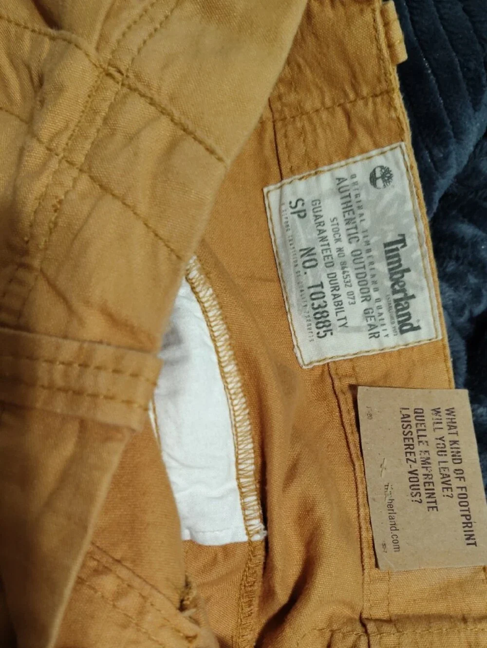 Timberland Mustard Yellow Cargo Shorts with Patch Label